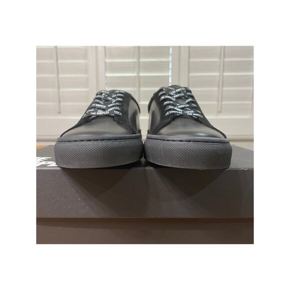 The Kooples Black Sneakers Unisex Leather Vinyl Size 7.5 US 38 EU NIB Low Tops - Picture 8 of 14